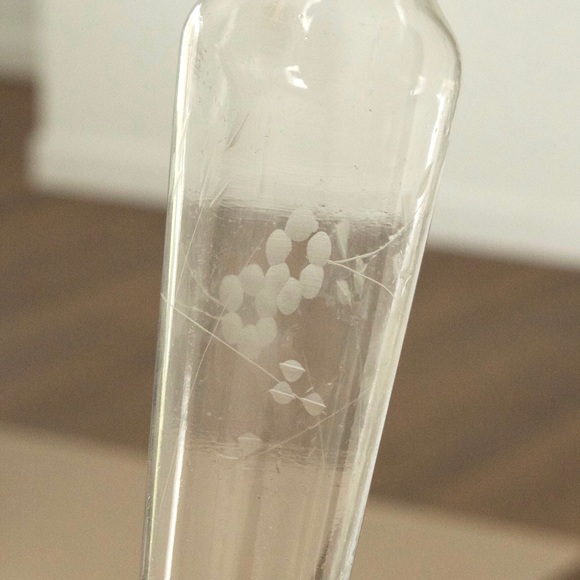 Vintage Duchin Creation Bud Vase Etched Floral Glass Sterling Silver Base - Picture 3 of 6